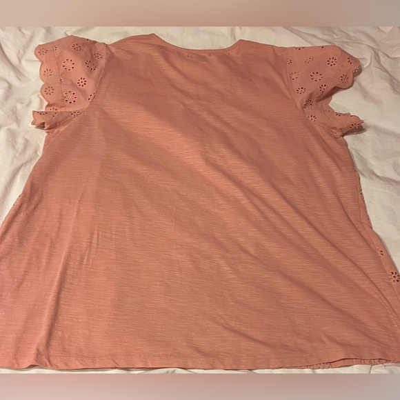 Lane Bryant Pink Eyelet Lace-Up Top Women’s 18/20 - Picture 5 of 7
